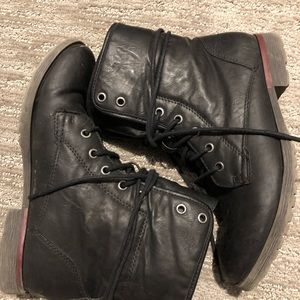 Black combat boots